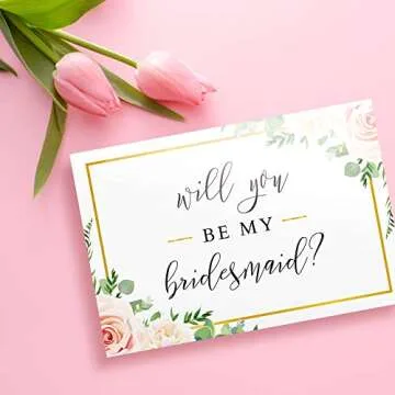 Bridesmaid Proposal Box Set (6 Pack) 1 Maid of Honor Proposal Box and 5 Will You be My Bridesmaid Boxes I Floral Bridesmaid Box for Bridesmaid Gifts