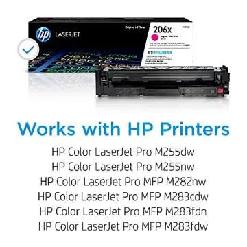 HP 206X Magenta High-yield Toner Cartridge | Reliable & Sustainable Printing for HP LaserJet