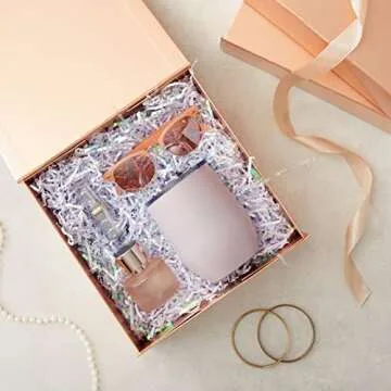 Stockroom Plus 6 Pack Proposal Boxes with Lid for Groomsmen, Bridesmaid, 9.5 x 9.5 x 3.5 Inch Square Glossy Rose Gold Magnetic Gift Box for Parties, Retail