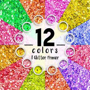 Neon Holographic Body Glitter Set - 12 Colors + Glitter Glue