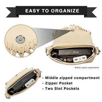 LAVAWA Small Crossbody Bags for Women Crossbody Handbag Fringe Purse Tassel Shoulder Bag Turquoise Concho Wallet