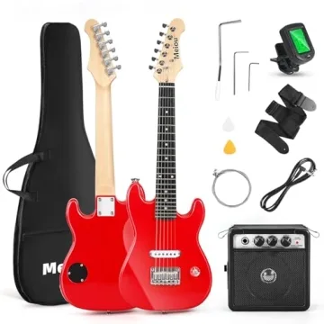 Meiou 30" Kids Electric Guitar Beginner Kit with Amp & Accessories - Red