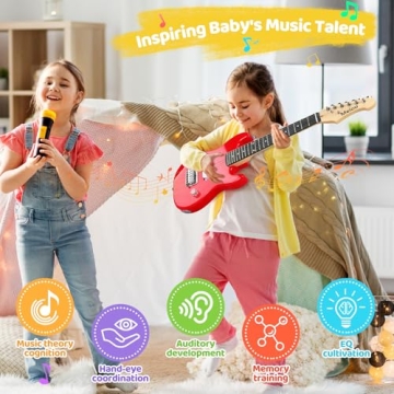 Meiou Kids Electric Guitar Beginner Kit - Red