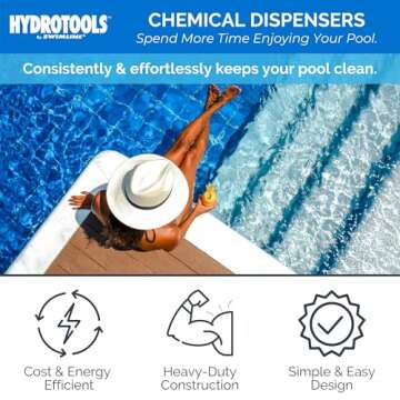 HYDROTOOLS BY SWIMLINE 8720 Extra Large Capacity Pool & Spa Chemical Dispenser | Compatible With Bro...