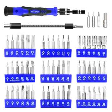 ORIA Precision Screwdriver Set, 60 in 1 Small Screwdriver Set with 56 Precision Bits, Portable Repair Tool Kit, Magnetic Screw Driver Kit with Extension Rod for Smartphone, PC, Watch,Toys, Blue