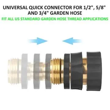 STYDDI Garden Hose Quick Connect Fittings Coupler, Metal Hose Fitting Quick Connector 3/4 Inch GHT Male and Female - No Leaks Water Hoses Quick Disonnect Adapter, 4 Set