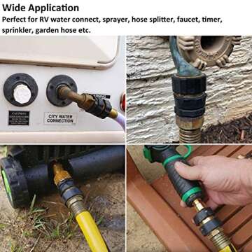 STYDDI Garden Hose Quick Connect Fittings Coupler, Metal Hose Fitting Quick Connector 3/4 Inch GHT Male and Female - No Leaks Water Hoses Quick Disonnect Adapter, 4 Set