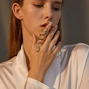 Gold Snake Ring Set Adjustable Vintage Rings for Women