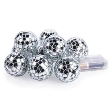 Kikkerland 5ft 10 Hanging LED Disco String Lights Battery Operated Bedroom Living Room, Inside Outside Decor, Home Decor, Party Lights