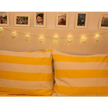 Kikkerland 5ft 10 Hanging LED Disco String Lights Battery Operated Bedroom Living Room, Inside Outside Decor, Home Decor, Party Lights