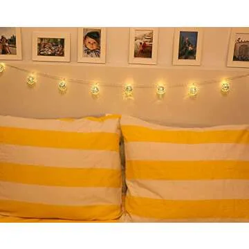 Kikkerland 5ft 10 Hanging LED Disco String Lights Battery Operated Bedroom Living Room, Inside Outside Decor, Home Decor, Party Lights