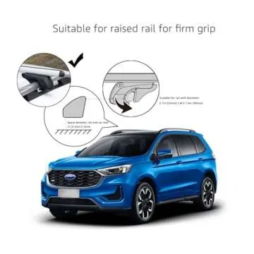 Amazon Basics Cross Bar Roof Rack for Kayak, Snowboard, Bike, Luggage, 52 inches, Pack of 2, Black/Silver