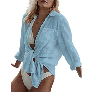 Bsubseach Long Sleeve Beach Shirt for Women