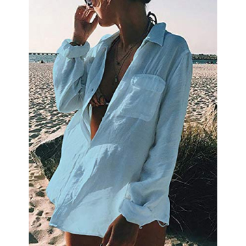 Bsubseach Long Sleeve Beach Shirt for Women