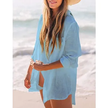 Bsubseach Long Sleeve Beach Shirt for Women