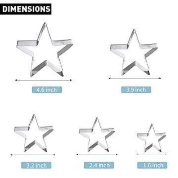 Kyerbaino Star Cookie Cutter Set - 5Pcs Baking Molds