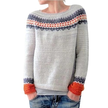Cozy YEMOCILE Boat Neck Fair Isle Sweater - Casual Style for All Seasons