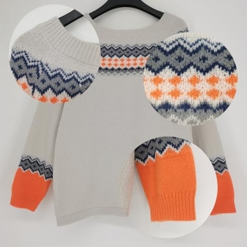 Stylish YEMOCILE Boat Neck Fair Isle Sweater for Women