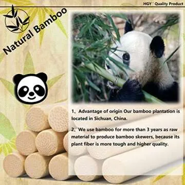 DaTpuik 1/4 x 12 Inch 100 PCS Bamboo Dowel Rods