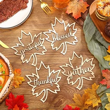Thanksgiving Wooden Plate Cutouts - 24 Rustic Decor Pieces