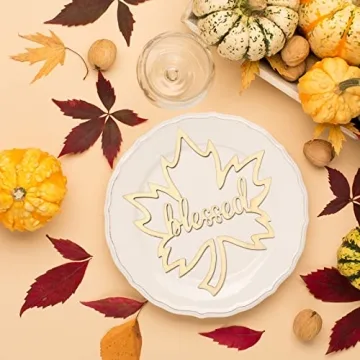 Thanksgiving Wooden Plate Cutouts - 24 Rustic Decor Pieces