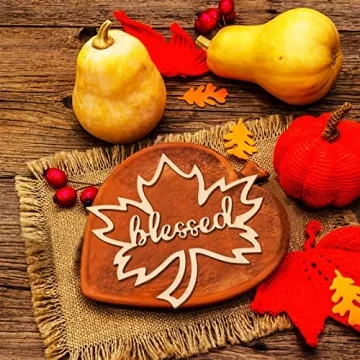 Thanksgiving Wooden Plate Cutouts - 24 Rustic Decor Pieces