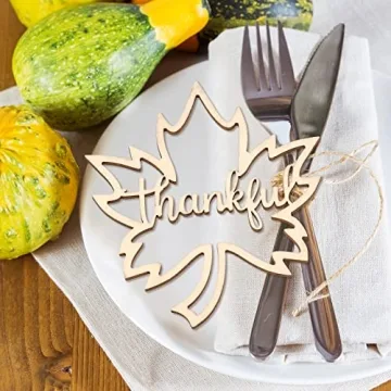 Thanksgiving Wooden Plate Cutouts - 24 Rustic Decor Pieces