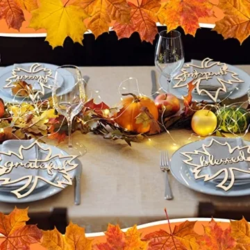 Thanksgiving Wooden Plate Cutouts - 24 Rustic Decor Pieces