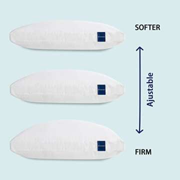 ACCURATEX Pillows King Size Set of 2, Hybrid Shredded Memory Foam Pillow[Adjustable Loft], Fluffy Down Alternative Fill Removable Cotton Cover, Firm Supportive Pillow for Side Back Sleepers
