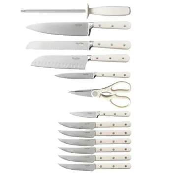 Martha Stewart Ruxton 14 Piece Knife Block Set - Linen Color