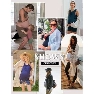 Ekouaer Nursing Pajamas Set for Women Breastfeeding Sleeveless Pregnancy Sleepwear Double Layer Maternity Pj Black M