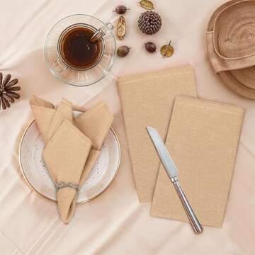Ruvanti Cloth Napkins Set of 12, 18x18 Reusable Napkins Cloth Washable, Soft & Durable Table Napkins...