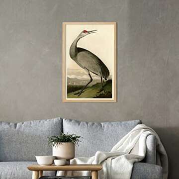 Ujoyful Vintage Heron and Stork Birds Print | Set of 2 Wild Bird Wall Art | Freshwater Wading Bird Decor | Audubon Bird Prints | Vintage Painting Set for Home, Office Wall Decor (11"x17" Unframed)