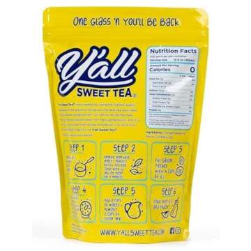 Y'all Sweet Tea - Iced Tea Bags One Gallon Size in 10 Gallons Per Pack Quick Brew Authentic Southern...