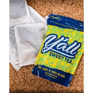 Y'all Sweet Tea - Iced Tea Bags One Gallon Size in 10 Gallons Per Pack Quick Brew Authentic Southern Ice Tea | As Seen on Shark Tank (Caffeinated)