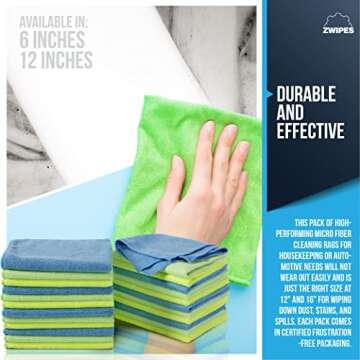 Zwipes 735 Microfiber Towel Cleaning Cloths 12 Pack