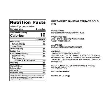 Pocheon 240g(8.5oz), 100% Pure Korean 6Years Root Panax Red Ginseng Extract Gold, TOP Ginsenoside, S...