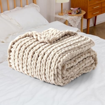 Comtest Chunky Knit Blanket - Ultra Soft, Handmade Throw for Cozy Home Decor