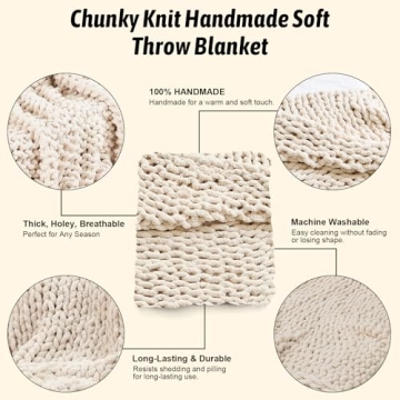 Handmade Comtest Chunky Knit Blanket - Soft & Cozy Throw