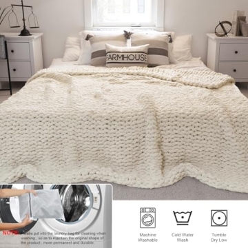 Handmade Comtest Chunky Knit Blanket - Soft & Cozy Throw