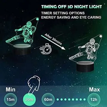 Ammonite Baseball Catcher Night Light, 3D Illusion Baseball Player Lamp for Kids, 16 Colors Changing with Remote, Kids Bedroom Decor as Xmas Holiday Birthday Gifts for Boys Girls