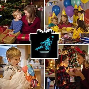 Ammonite Baseball Catcher Night Light, 3D Illusion Baseball Player Lamp for Kids, 16 Colors Changing with Remote, Kids Bedroom Decor as Xmas Holiday Birthday Gifts for Boys Girls