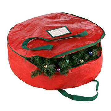 Durable 24-Inch Wreath Storage Bag for Artificial Garland