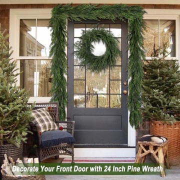 Artgar 24 Inch Christmas Wreath - Real Touch Holiday Decor