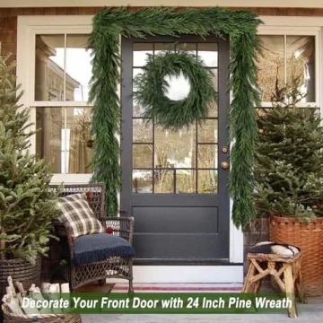 Artgar 24 Inch Christmas Wreath - Real Touch Holiday Decor