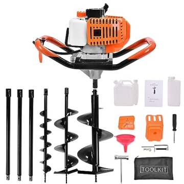 72CC Gas Auger with Drill Bits - Powerful Fence & Garden Digging Tool