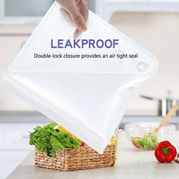 Pouchell Reusable Sandwich Bags: Eco-Friendly, Leakproof Food Storage, 5 Pack