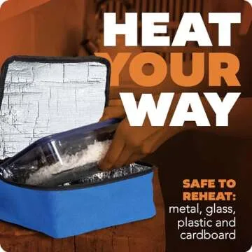 HOTLOGIC Mini Portable Electric Lunch Box Food Heater - Innovative Food Warmer and Heated Lunch Box for Adults Car/Home - Easily Cook, Reheat, and Keep Your Food Warm - Blue (120V)