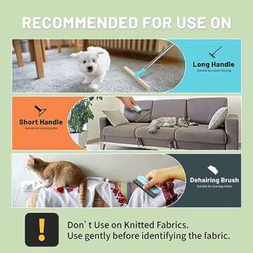 SDDFFS Pet Hair Remover Set - Three Different Sizes Pet Hair Removal Tool-Carpet Rake for Pet Hair Removal - Portable and Effective!, Blue