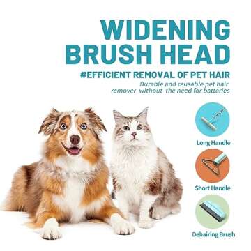 SDDFFS Pet Hair Remover Set - Three Different Sizes Pet Hair Removal Tool-Carpet Rake for Pet Hair Removal - Portable and Effective!, Blue